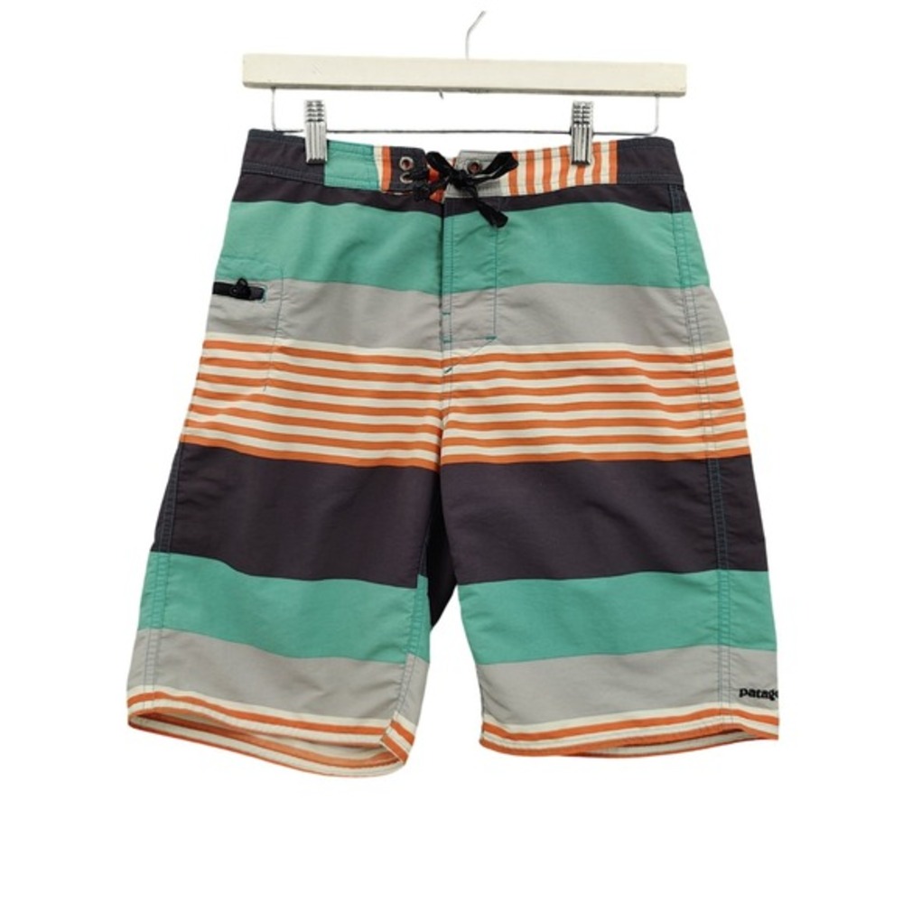 Patagonia Kids Coastal Wavefarer Swim Surf Shorts 16 Multi Striped Boardshorts
